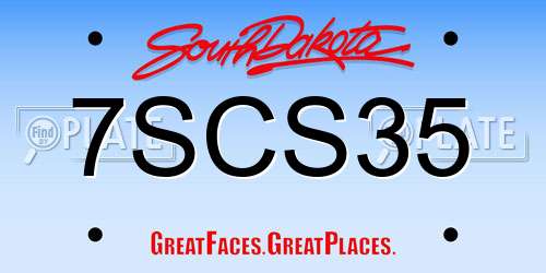 7SCS35 South Dakota License Plate