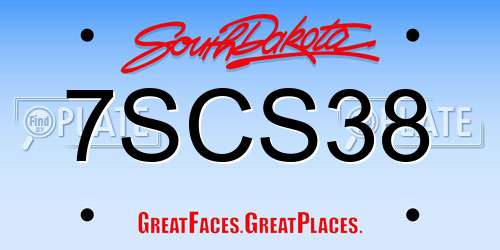 7SCS38 South Dakota License Plate