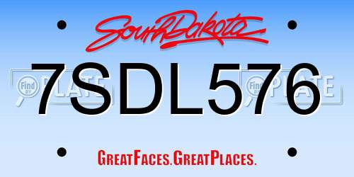 7SDL576 South Dakota License Plate