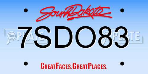 7SDO83 South Dakota License Plate