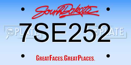 7SE252 South Dakota License Plate