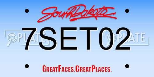 7SET02 South Dakota License Plate