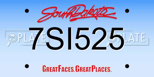 7SI525 South Dakota License Plate