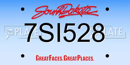 7SI528 South Dakota License Plate