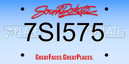 7SI575 South Dakota License Plate