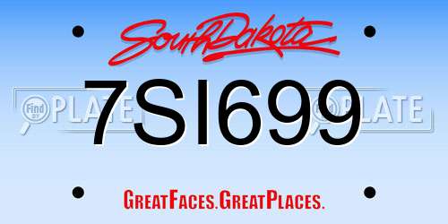 7SI699 South Dakota License Plate