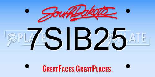 7SIB25 South Dakota License Plate