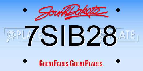 7SIB28 South Dakota License Plate
