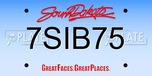 7SIB75 South Dakota License Plate
