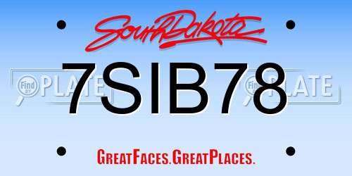 7SIB78 South Dakota License Plate
