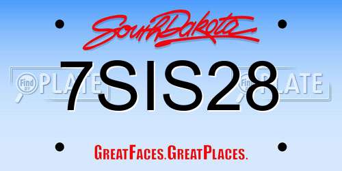 7SIS28 South Dakota License Plate