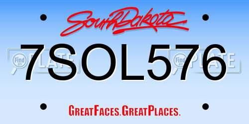 7SOL576 South Dakota License Plate