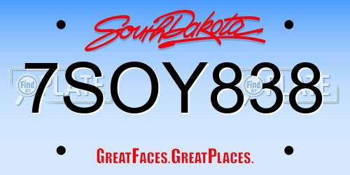 7SOY838 South Dakota License Plate