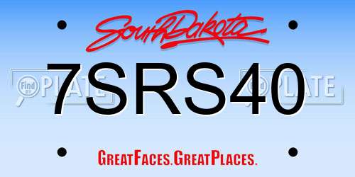 7SRS40 South Dakota License Plate