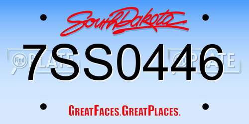 7SS0446 South Dakota License Plate