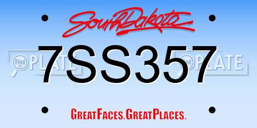 7SS357 South Dakota License Plate