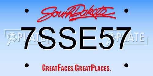 7SSE57 South Dakota License Plate