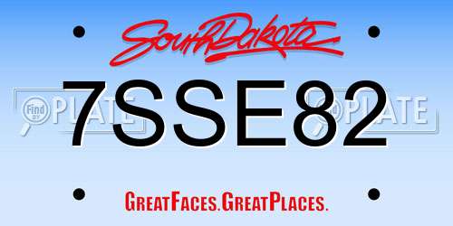 7SSE82 South Dakota License Plate