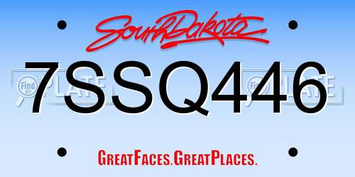 7SSQ446 South Dakota License Plate
