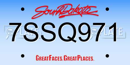 7SSQ971 South Dakota License Plate