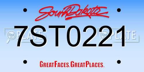 7ST0221 South Dakota License Plate