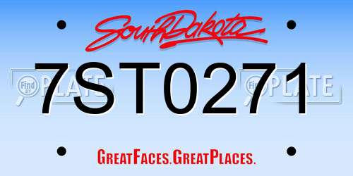 7ST0271 South Dakota License Plate
