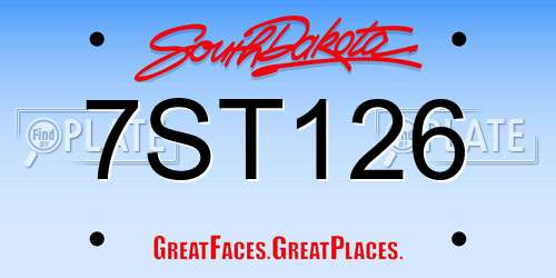 7ST126 South Dakota License Plate