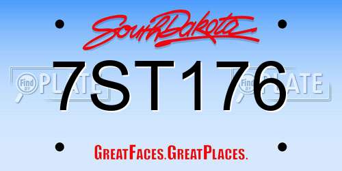 7ST176 South Dakota License Plate