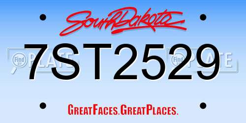 7ST2529 South Dakota License Plate