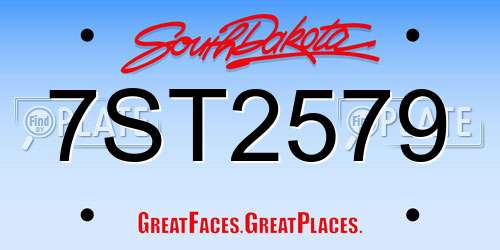 7ST2579 South Dakota License Plate