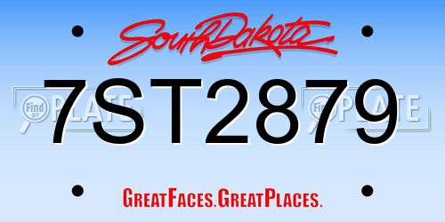 7ST2879 South Dakota License Plate