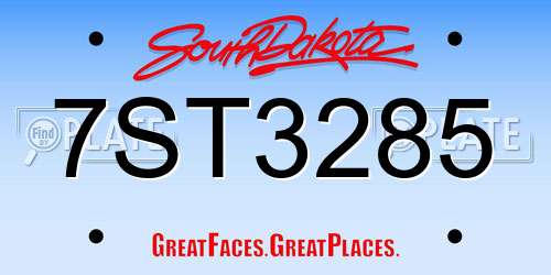 7ST3285 South Dakota License Plate