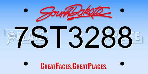 7ST3288 South Dakota License Plate