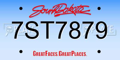 7ST7879 South Dakota License Plate