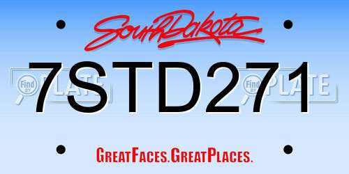 7STD271 South Dakota License Plate