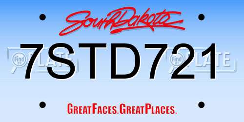 7STD721 South Dakota License Plate