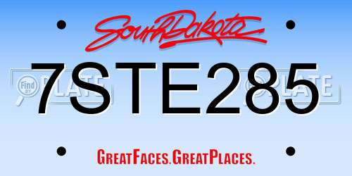 7STE285 South Dakota License Plate