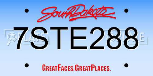 7STE288 South Dakota License Plate