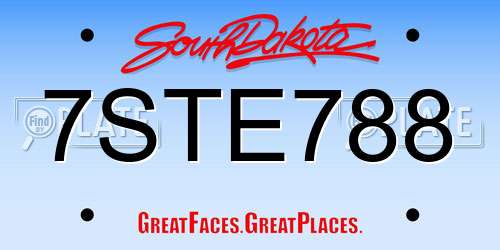 7STE788 South Dakota License Plate
