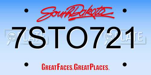7STO721 South Dakota License Plate