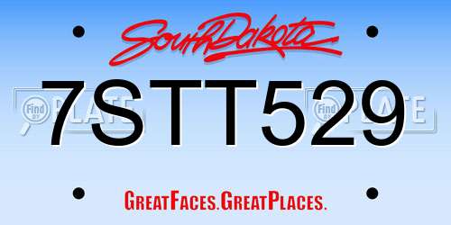 7STT529 South Dakota License Plate