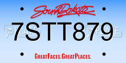 7STT879 South Dakota License Plate