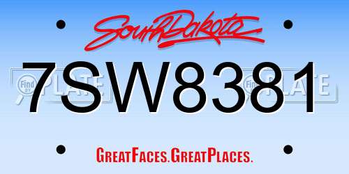 7SW8381 South Dakota License Plate