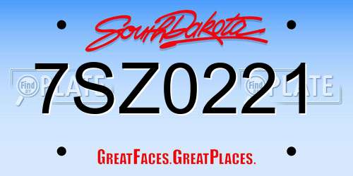 7SZ0221 South Dakota License Plate