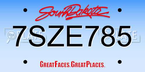 7SZE785 South Dakota License Plate