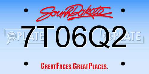 7T06Q2 South Dakota License Plate