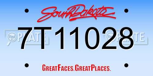 7T11028 South Dakota License Plate