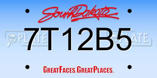 7T12B5 South Dakota License Plate