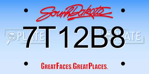 7T12B8 South Dakota License Plate