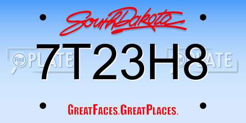 7T23H8 South Dakota License Plate
